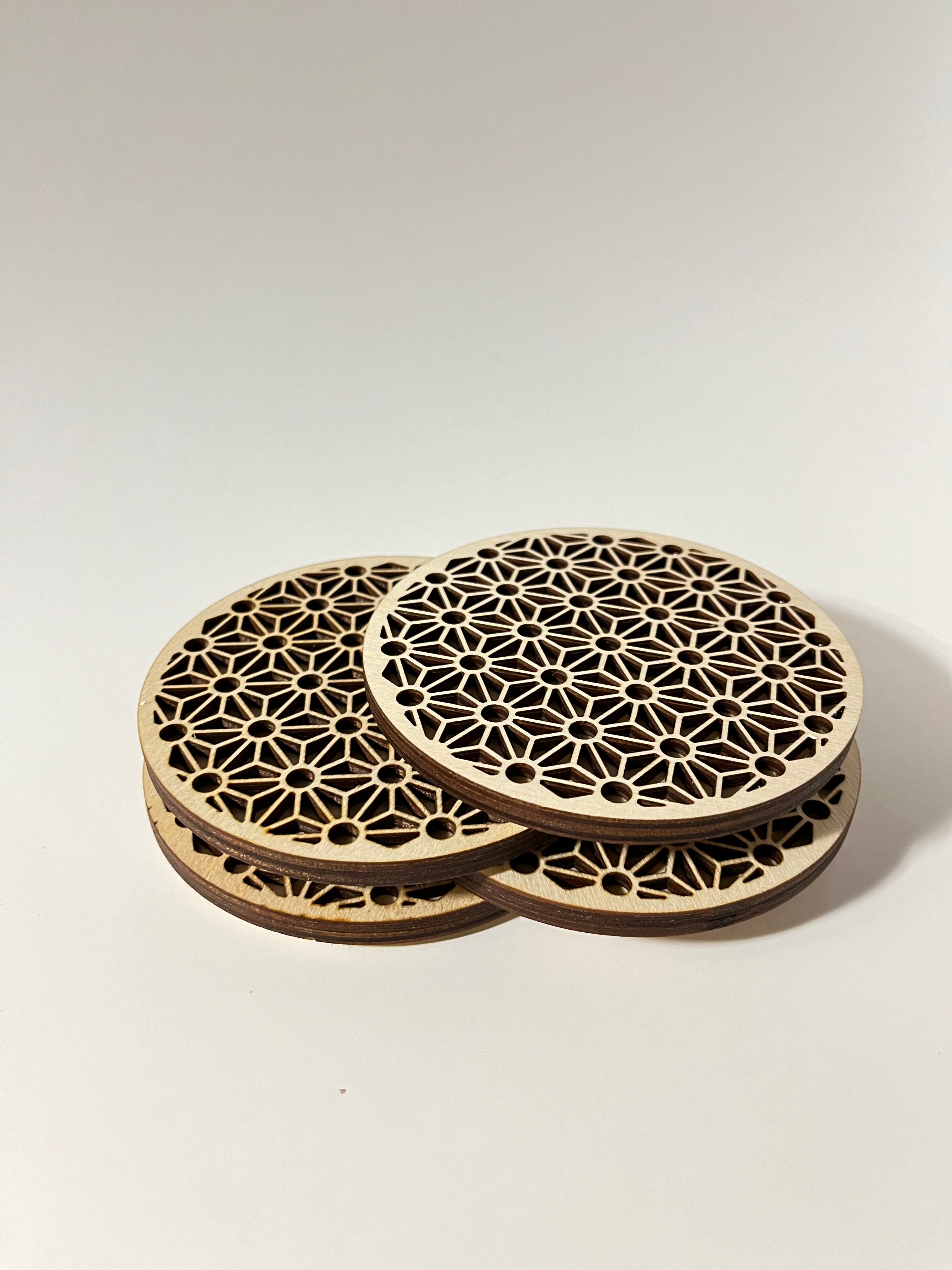 Kumiko Style Wood Coasters