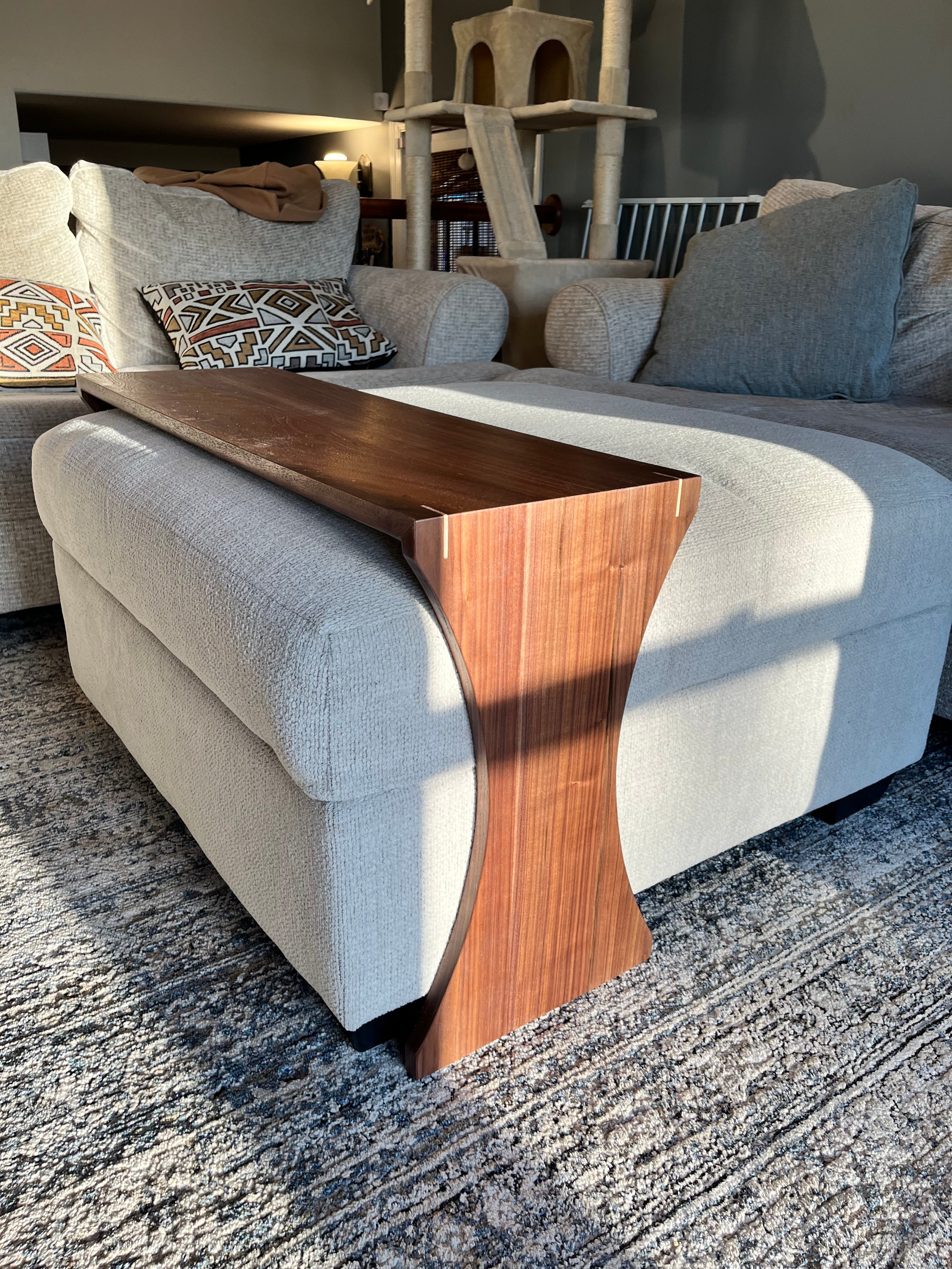 Gliding Hardwood Ottoman Table